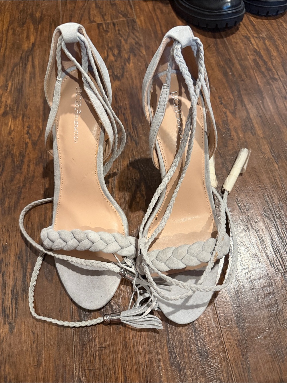 BCBGeneration Braided Lace-Up Women’s Sandals in Light Blue Sz 8.5